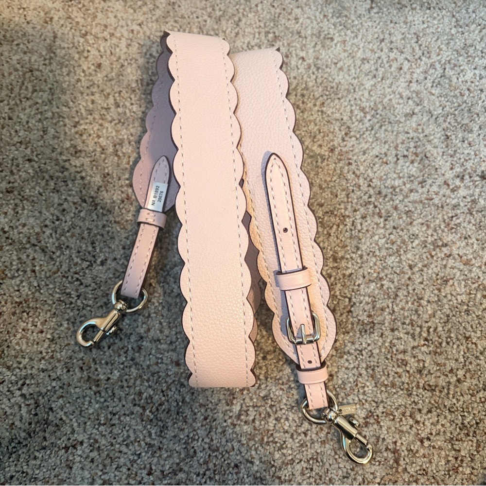 Coach Scalloped Lilac Leather Bag Strap